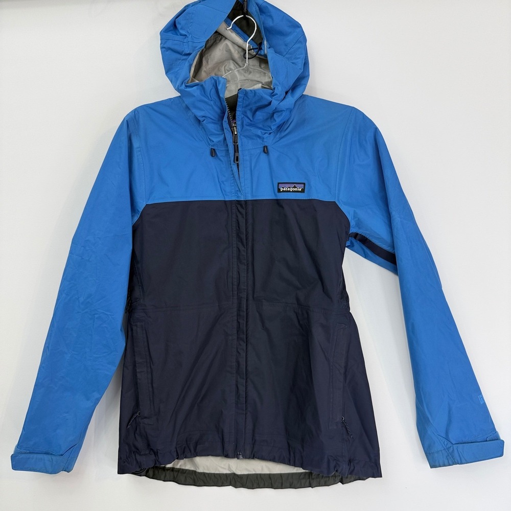 Patagonia Torrentshell Jacket Womens S Blue‎ Colorblock Waterproof Rain Gorpcore